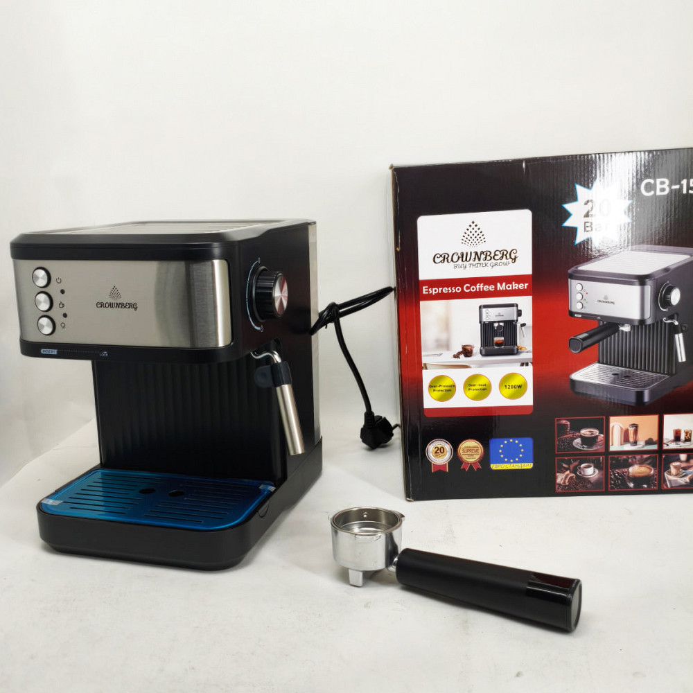 Эспрессо кофемашина Crownberg CB-1570 1200 Вт с рабочим давлением 20 бар и функцией приготовления 2 чашок FZ-65 Львов - изображение 4