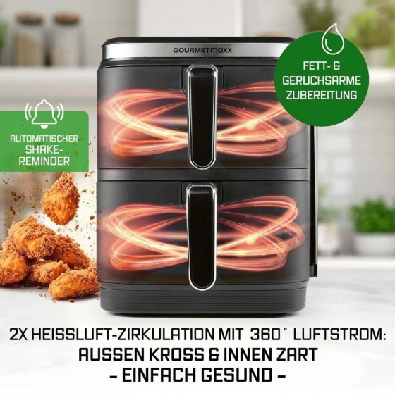 Подвійна аерофритюрниця GOURMETmaxx FryUp 15472 на 10 л / 2800 Вт Луцк