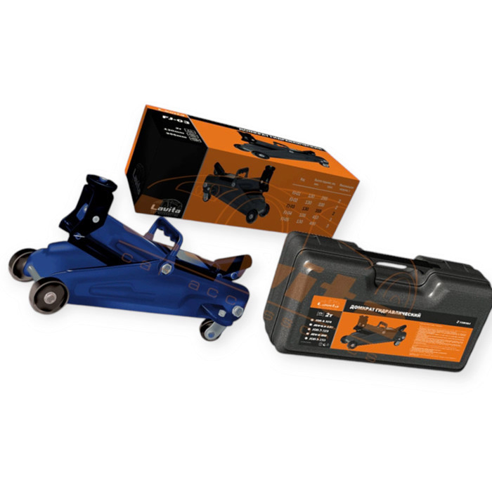 Домкрат гидравлический подкатной 2 т, 130-330 мм, 7,5 кг (коробка) Мукачево - изображение 1