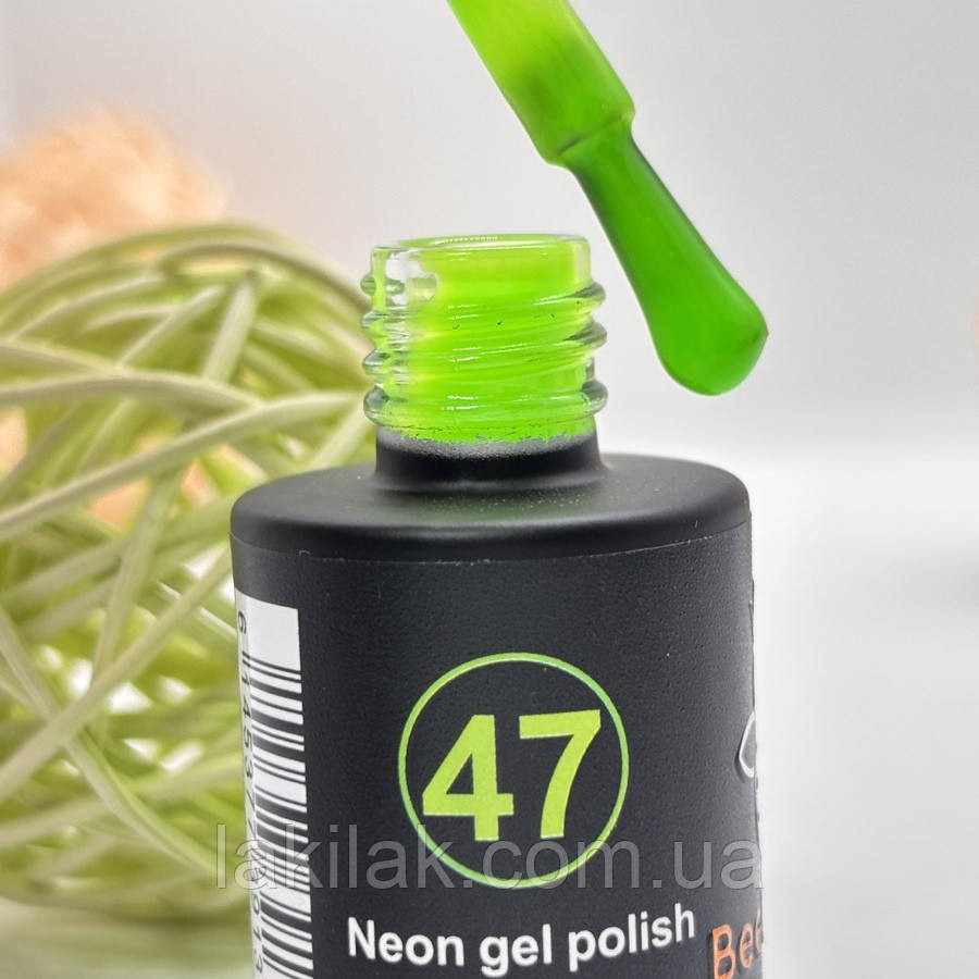 Гель-лак для нігтів Bee Nails 047 (неоновий салатовий) 8мл Херсон - изображение 1