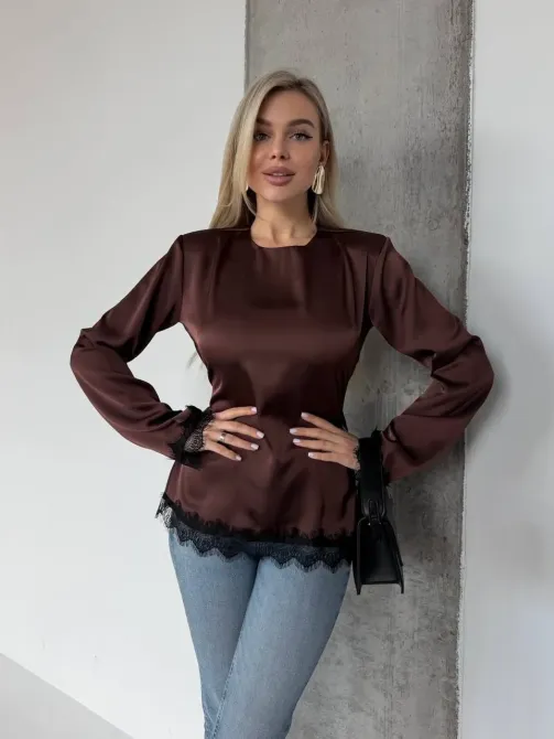 Блуза жіноча з плечиками дабл шовк Одеса - фото 18