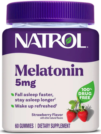 Мелатонін жувальний 5 мг Natrol Melatonin Gummies 60 пастилок зі смаком полуниці Київ