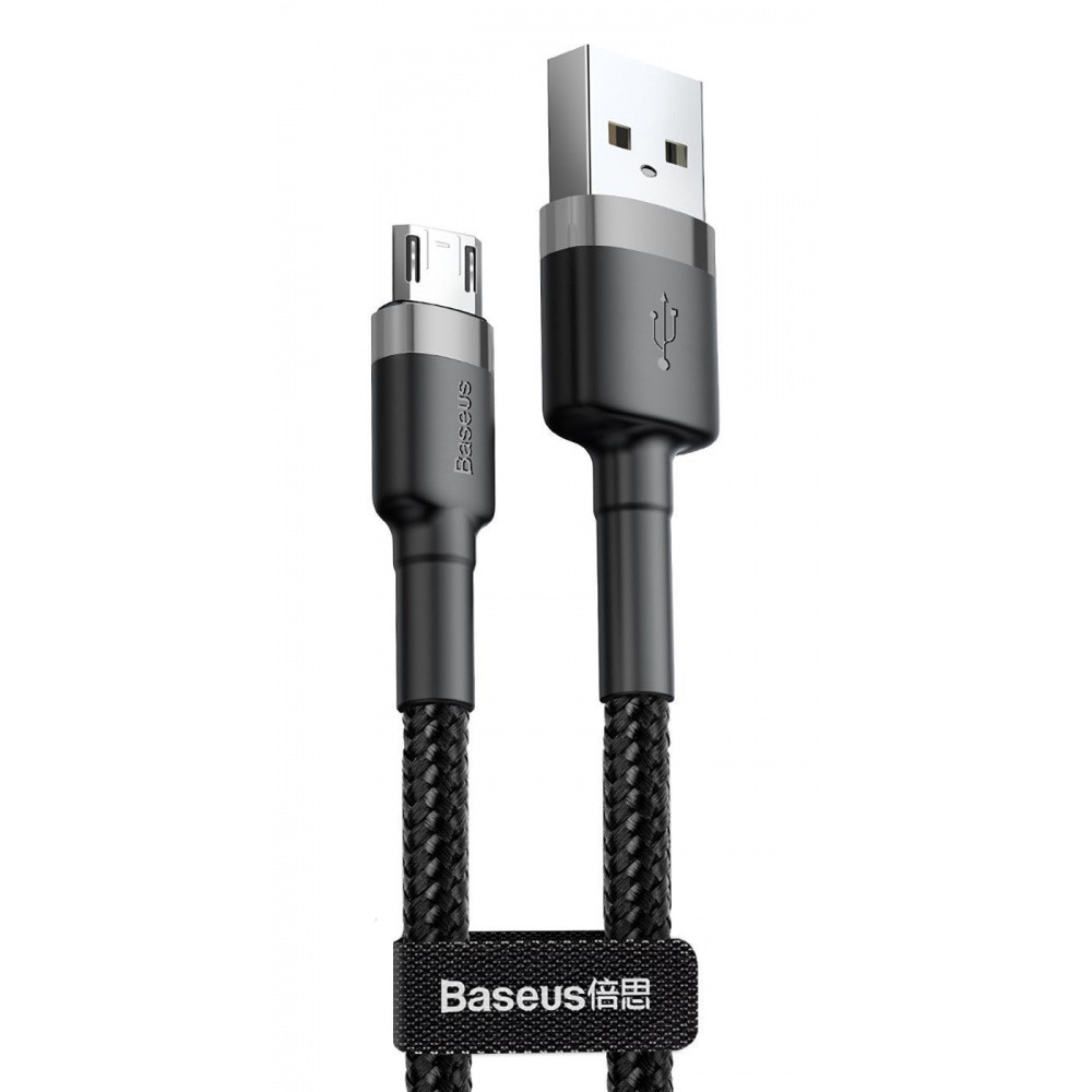 Кабель Baseus Cafule Micro USB 1.5A 2м сірий/чорний Львів - фото 1