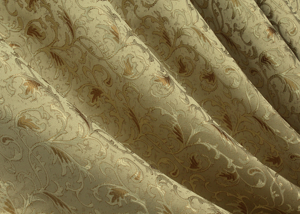 Комплект готовых штор VR-Textil Жаккард № 1588ш Золотистый 140х270 см 2 шт (33-0455) Киев - изображение 6