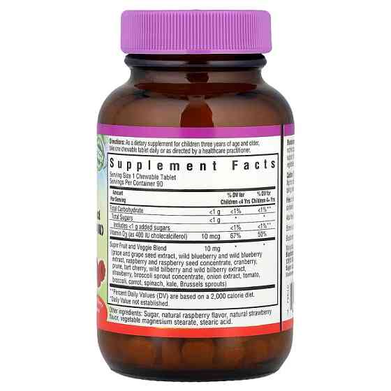 Вітамін D3 Bluebonnet Nutrition Rainforest Animalz®, Vitamin D3, Mixed Berry, 90 Chewables Луцьк