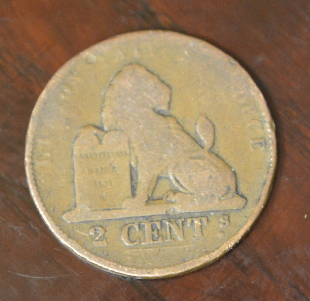 Бельгія 2 сентима 1875 рік Полтава - фото 1