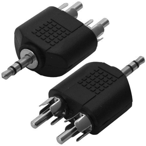 Переходник , штекер 3,5 стерео - 2 штекера RCA, корпус пластик Полтава - изображение 1