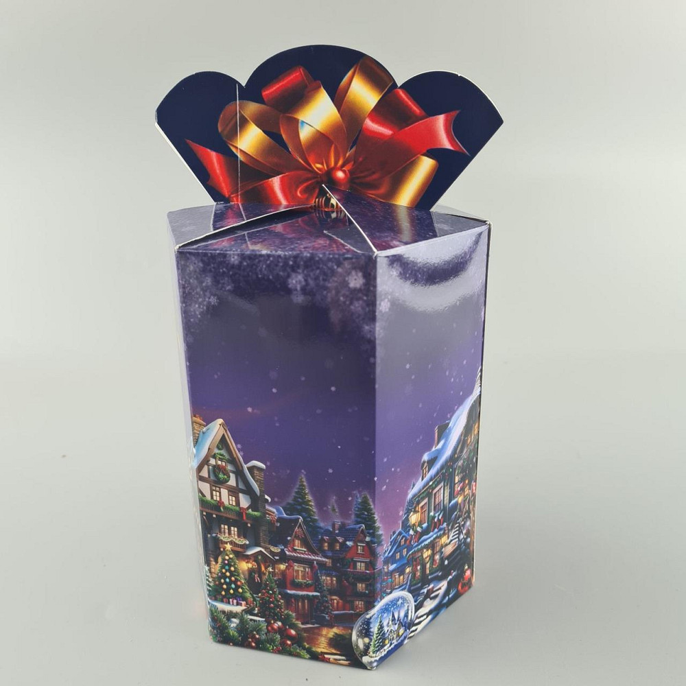 Новогодняя подарочная картонная упаковка для конфет (800грм) №215 