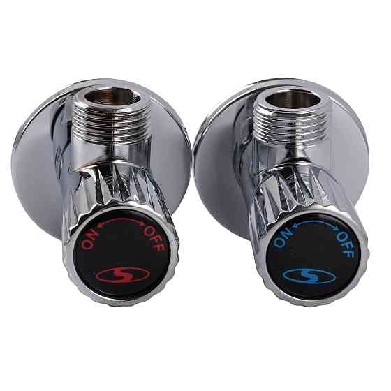 !!Набір кранів кутових кераміка SOLOMON EXCLUSIVE 1/2″X1/2″ 9889  (CHROM) (комплект2шт.) Луцк