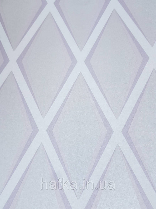 Шпалери флізелінові Decoprint Elisir EL21061 геометричні фігури 3д ромби білі, рожеві, бузкові срібні Київ - фото 2