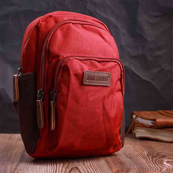 Компактный рюкзак из полиэстера с большим количеством карманов Бордовый (Vintage) Киев