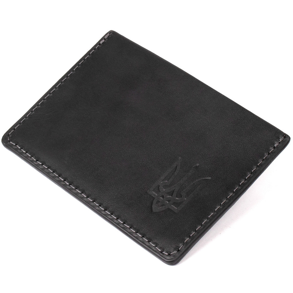 Кожаная обложка для пенсионного удостоверения Черный (GRANDE PELLE) Киев - изображение 5