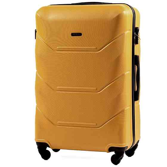 Чемодан пластиковый WINGS 147 большой 75 см золотистый Киев