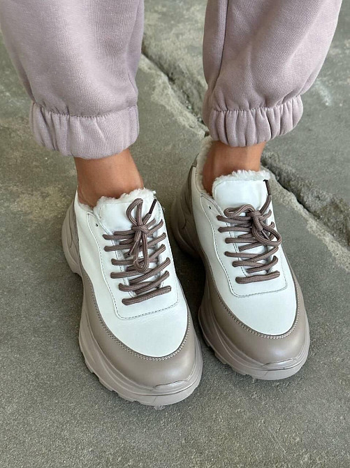 Molly Кросівки жіночі MOLLY 250 капучіно/білі (зима, шкіра натуральна) (5323) 37р.38р.39р. 37 Коломия - фото 1