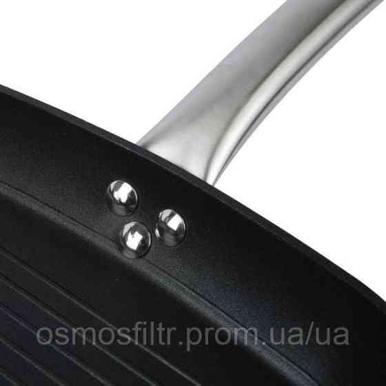 Сковорода-гриль Axentia Blackline 28x28x4 см тефлон с ручкой нерж (135652) Киев