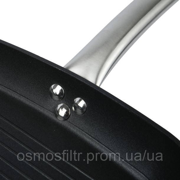 Сковорода-гриль Axentia Blackline 28x28x4 см тефлон с ручкой нерж (135652) Киев - изображение 3