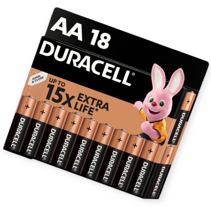 Батарейка AA щелочная 1.5V пальчик Duracell Basic Alkaline 18шт картон Бельгия Мукачево - изображение 1