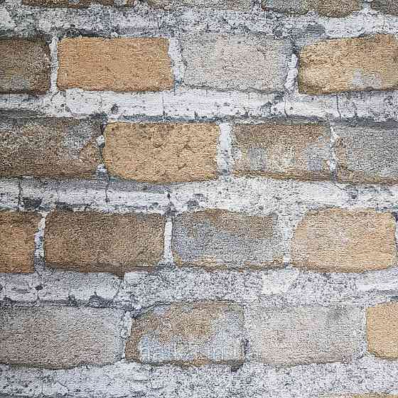 Обои виниловые на флизелине Rasch Factory 0.53х10,05 под кирпич серый коричневый кирпичный 428056 Киев