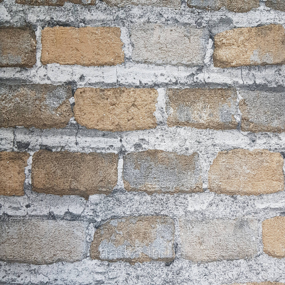 Обои виниловые на флизелине Rasch Factory 0.53х10,05 под кирпич серый коричневый кирпичный 428056 Киев - изображение 1