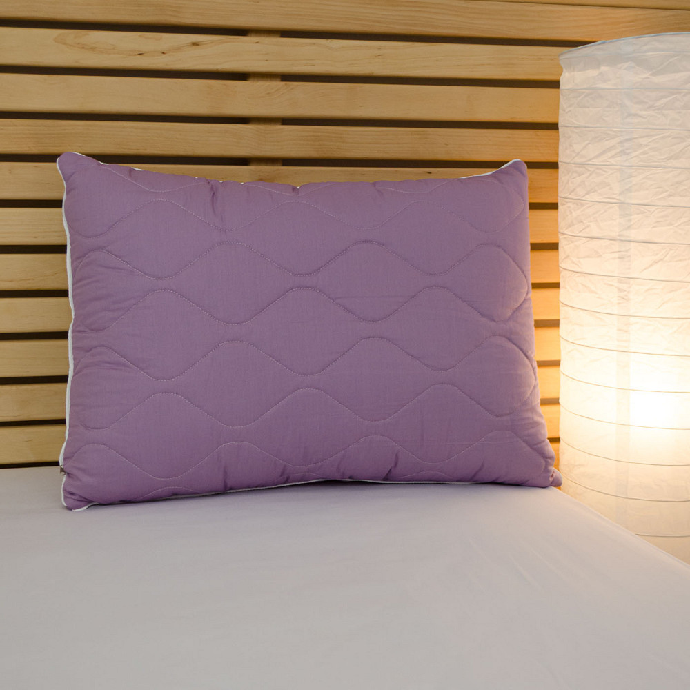 Подушка конопляная стеганная YouStar 50х70 см чехол 100% хлопок Сатин (Фиолетовый) Сумы - изображение 1