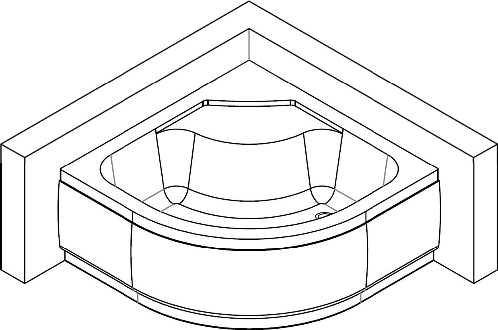 Душовий піддон півкруглий GORA RH90F (RH90) BRAVO (1уп.) Тернопіль - фото 3