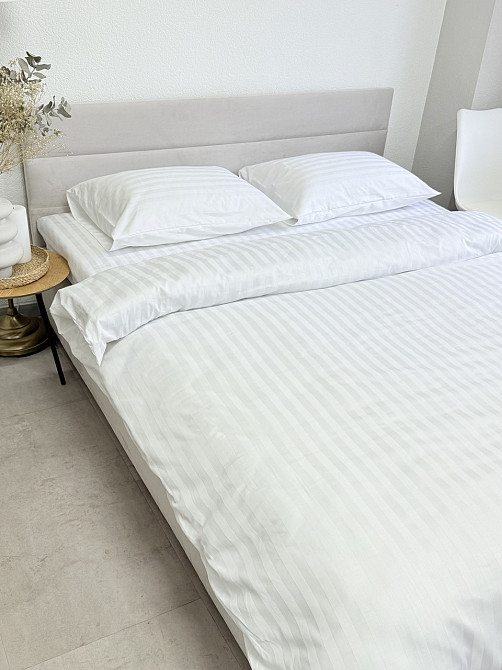 Ecotton Наволочка зі страйп-сатину 1 шт. Ecotton 70х70 см готельна білий Киев - изображение 5