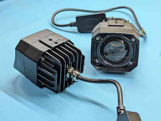 Протитуманні фари універсальні ПТФ бі-лед квадратні додаткові фари туманки Bi-LED Fog Lights линза Харків