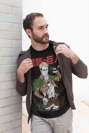 Футболка аниме Атака титанов оверсайз (S/M/L) Черний AnimeJ0913 Днепр