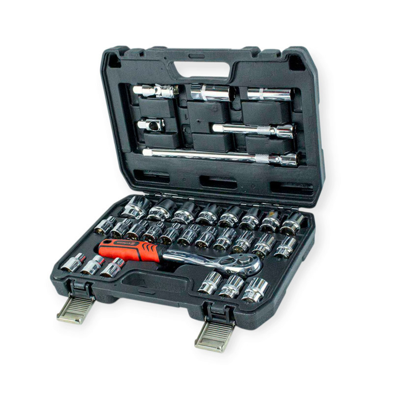 Набір інструменту 1/2" 32 шт, 8-32 мм з тріщ., подовж., кардан. перехід., подовж. Мукачево - фото 1