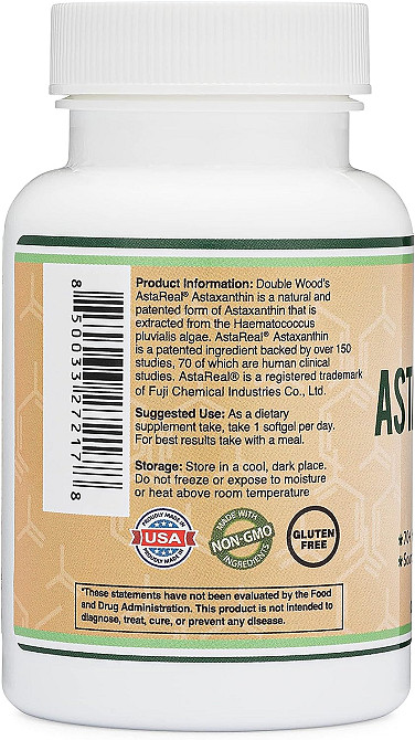 Аксантін Double Wood Supplements Astaxanthin 12 mg 60 softgels Луцьк - фото 3