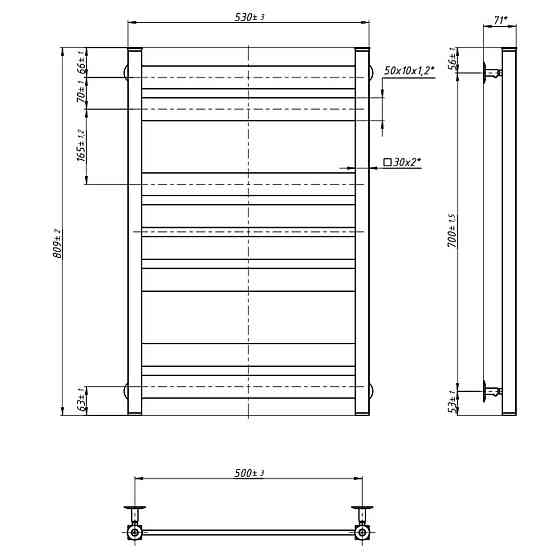 Водяна рушникосушка NAVIN Largo 500х800 хром Київ