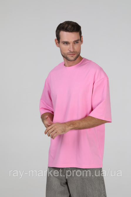 Футболка оверсайз RAY OVERSIZE чоловіча рожева (U0104M-Pink) Київ - фото 2