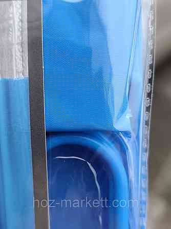 Штора в ванную однотоная с прозрачным верхом голубая шторка для ванной 180 х 180 см Харьков