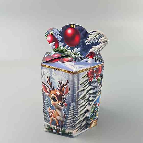 Новогодняя подарочная картонная упаковка для конфет (800грм) №214 