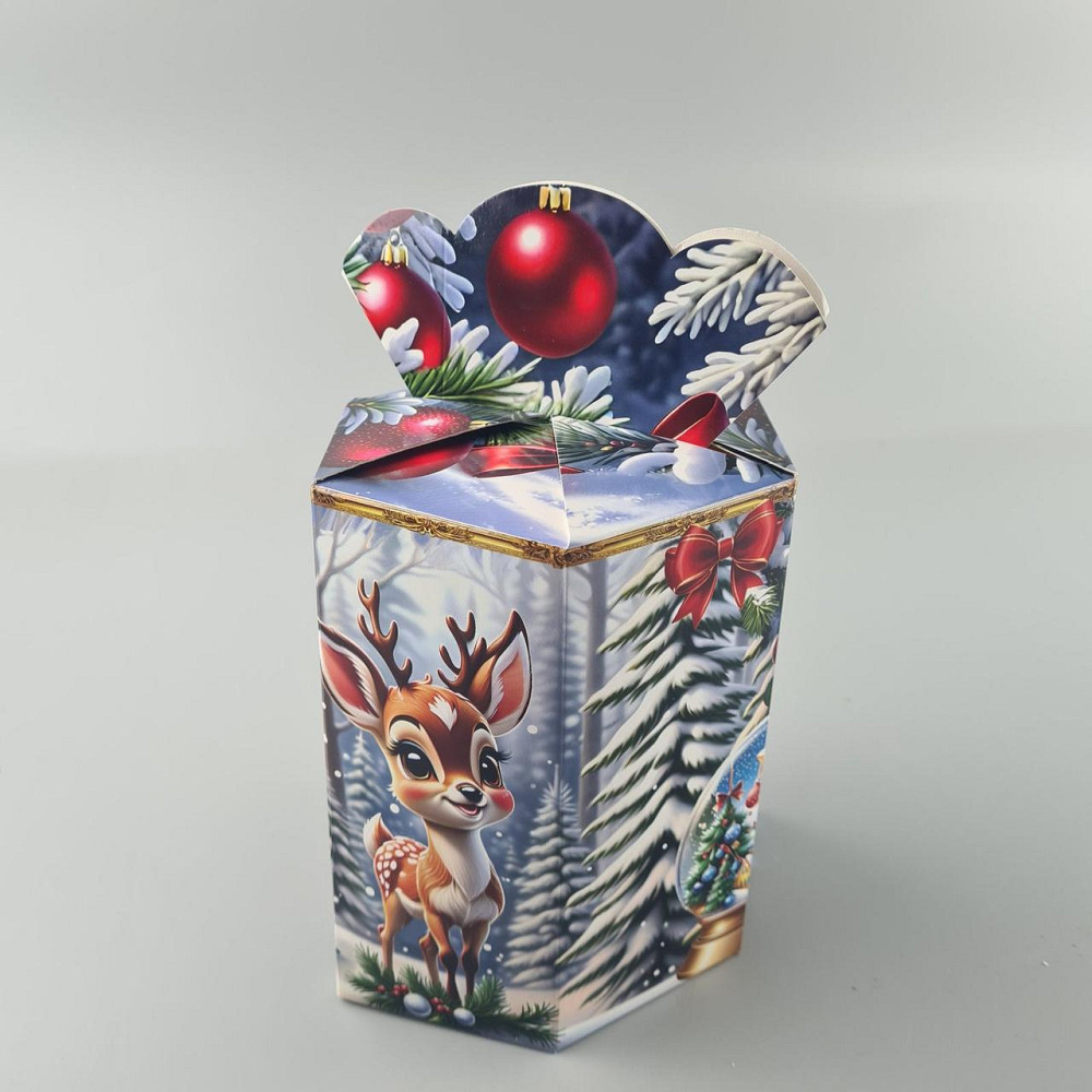 Новогодняя подарочная картонная упаковка для конфет (800грм) №214 