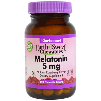 Аминокислота Bluebonnet Nutrition Мелатонин 5мг, Вкус Малины, Earth Sweet Chewables, 120 жев. (BLB-00997) Винница - изображение 1