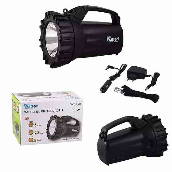 Фонарь-прожектор мощный аккумуляторный светодиодный Watton WT-400 50 Вт, работает 12 часов от одного заряда Каменец-Подольский