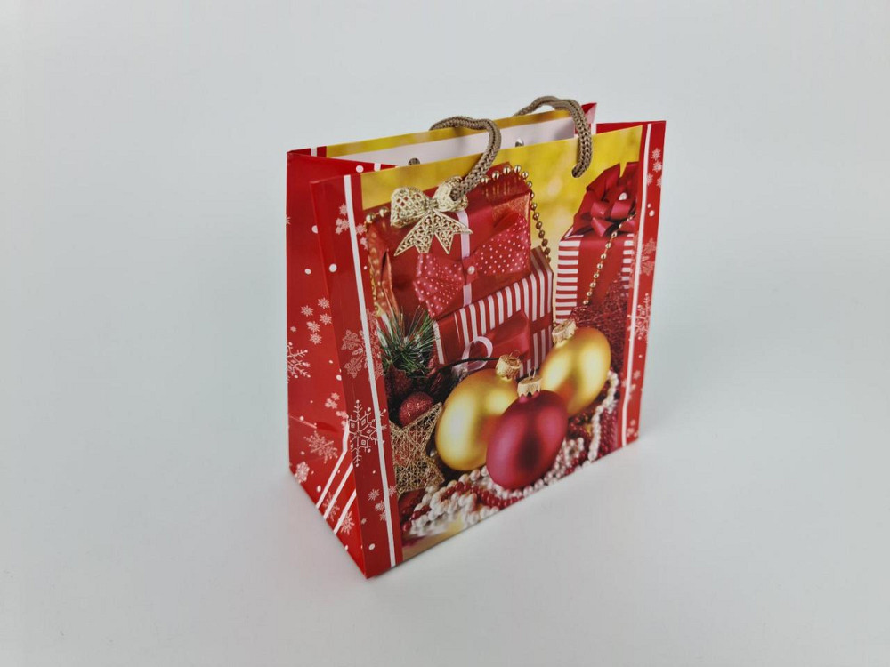 Новогодние, бумажные ,подарочные  пакеты с ручкой Чашка 16/16/8-003 (12 шт) Харьков - изображение 3