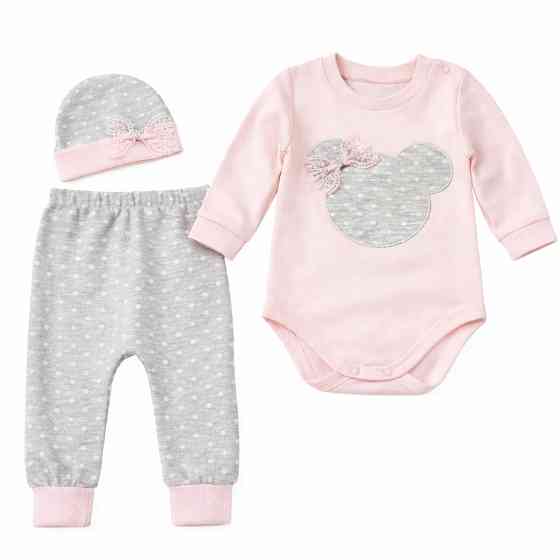 Комплект для новонароджених 3 в 1: бодік, штанці та шапочка з вушками (бавовна Киев