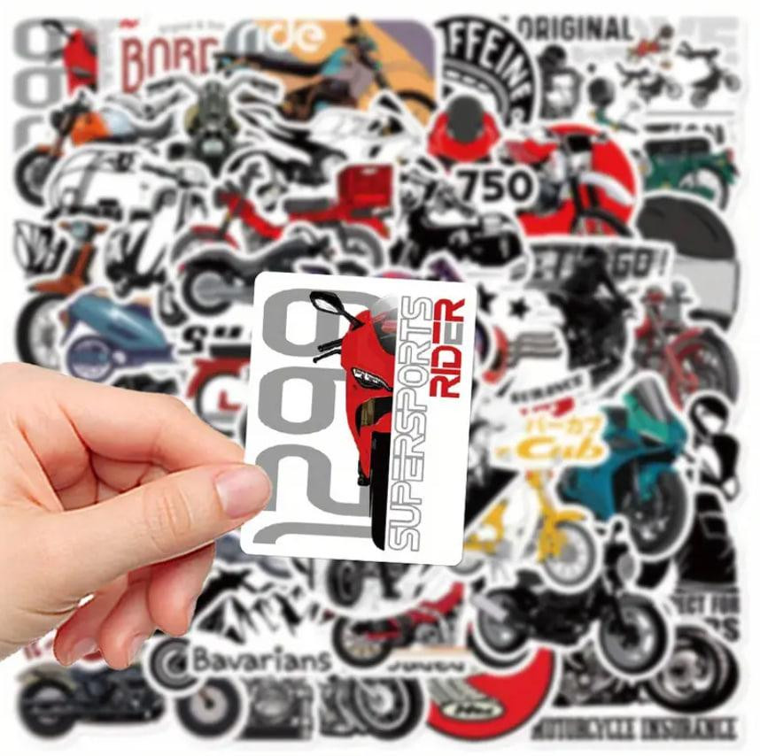 Набір з 50 ретро наліпок з мотоциклами – вінтажні стікери для скрапбукінгу, декору телефону, ноутбук Київ - фото 7