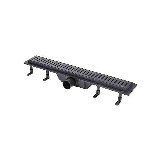 Трап Qtap Dry FF304-600MBLA лінійний із сухим закривом і неіржавкою решіткою 600х73 Київ