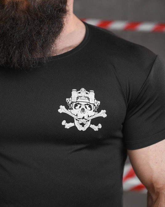 Тактическая потоотводящая футболка SABUR трон черная НП5192 Одесса - изображение 5