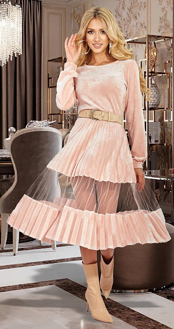 Красивое бархатное платье плиссе (42) Киев - изображение 1