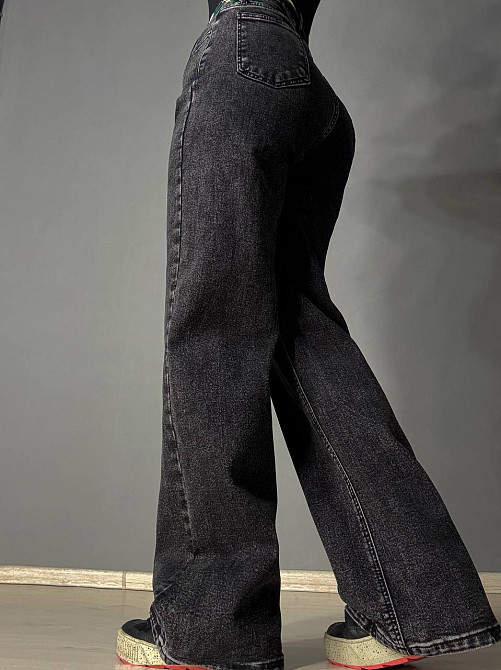 Джинсы женские Vanver 82107 утепленные на флисе палаццо прямые черные, черный, 33, 33, 90 см, 118 см Киев - изображение 14