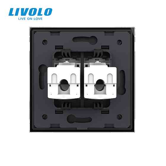 LIVOLO Розетка комп'ютерна подвійна RJ-45 Livolo чорний скло (VL-C792C-12) Коломия