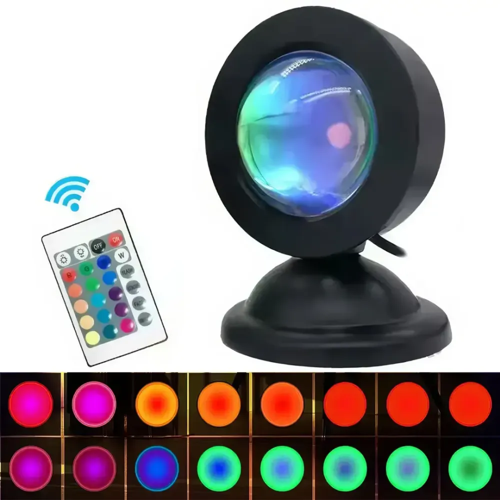 Светодиодный светильник проекционный 16 режимов свечения HA-119 USB Светильник с эффектом заката рассвета Коломия - фото 1