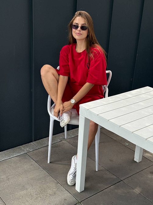 Футболка и велосипедки женские кулир Красный XL/2XL Харьков - изображение 6