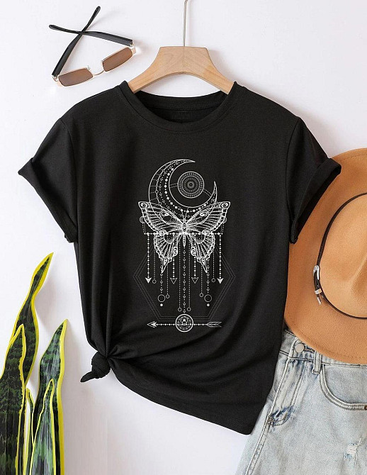 Футболка женская с принтом  42 Черная 2664082611 Днепр - изображение 1