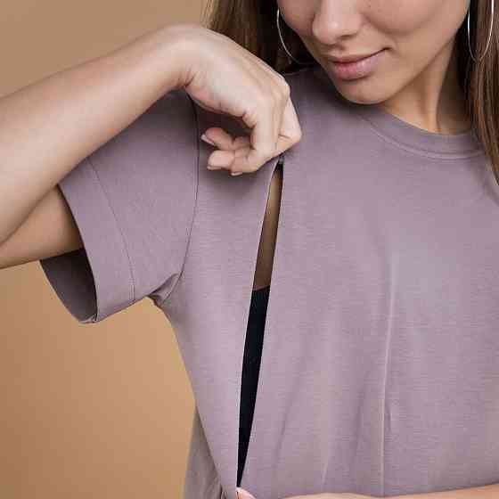 Футболка оверсайз для вагітних і тих, хто годує Какао Київ