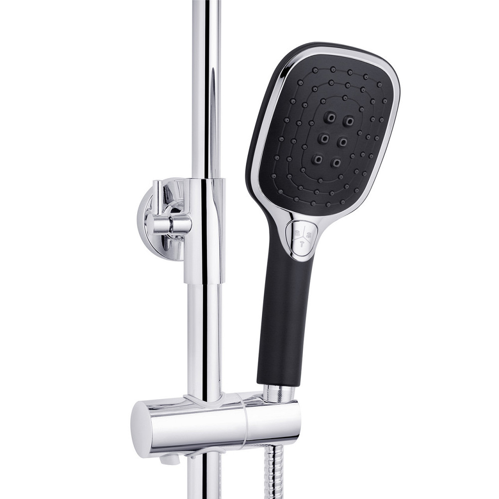 Душова система для ванни Kroner KRP Essen - SCH063 хром/чорна Київ - фото 10